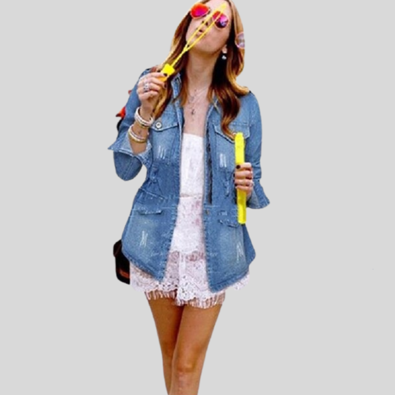 Classic Denim Jacket Casual Hip-Length