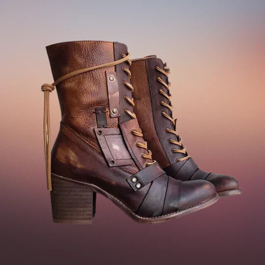 Retro Motorcycle Boots Thick Sole Robust