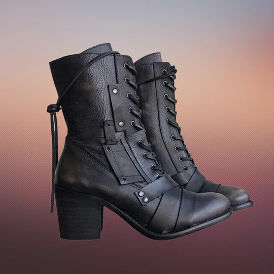 Retro Motorcycle Boots Thick Sole Robust