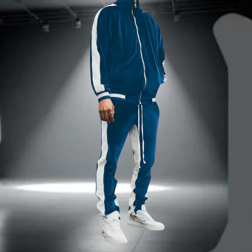 Men's Classic Velvet Tracksuit with Zipper