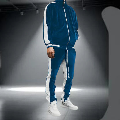 Men's Classic Velvet Tracksuit with Zipper