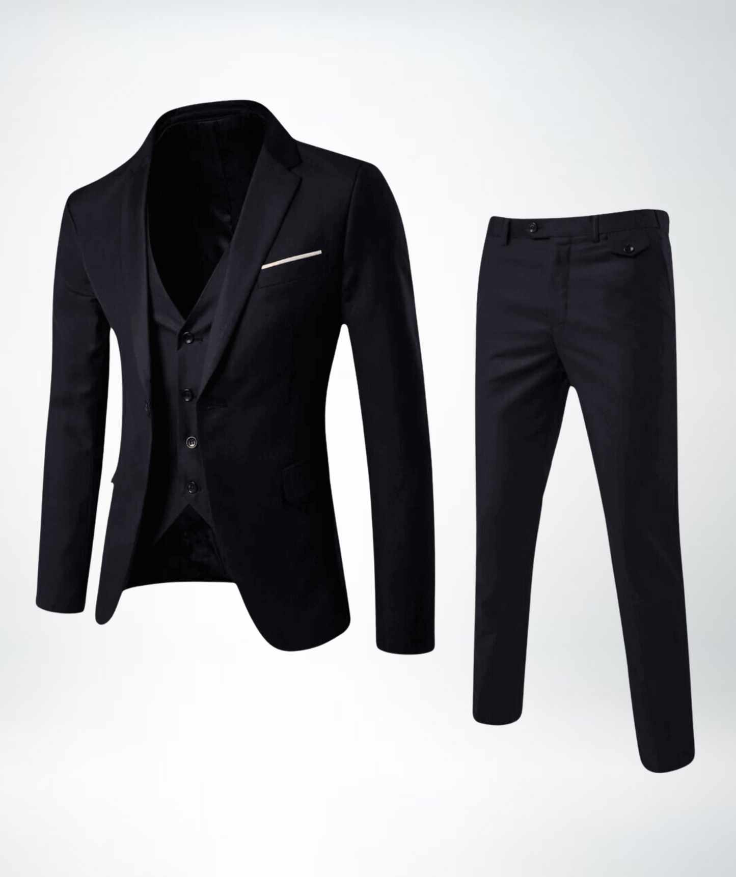 Elegantes Kleid Slim Fit Wollmischung Reverskragen Dreiteilig - IdealeKleiden