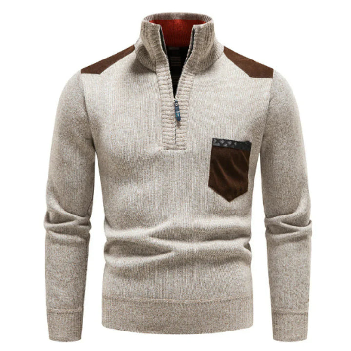 Herren Pullover Lässig Langarm Stricklook - IdealeKleiden