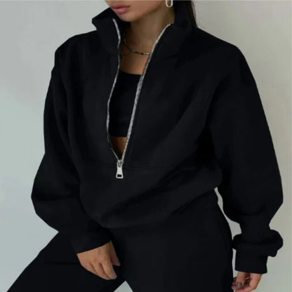 Women's Comfortable Tracksuit with Zipper