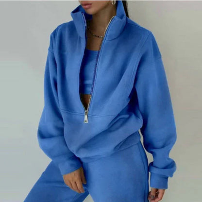 Women's Comfortable Tracksuit with Zipper