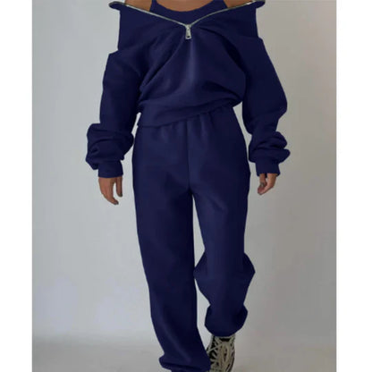 Women's Comfortable Tracksuit with Zipper