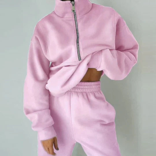 Women's Comfortable Tracksuit with Zipper