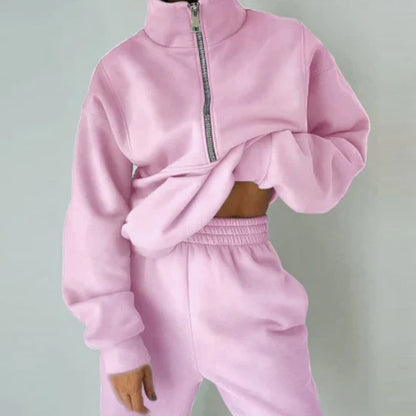Women's Comfortable Tracksuit with Zipper
