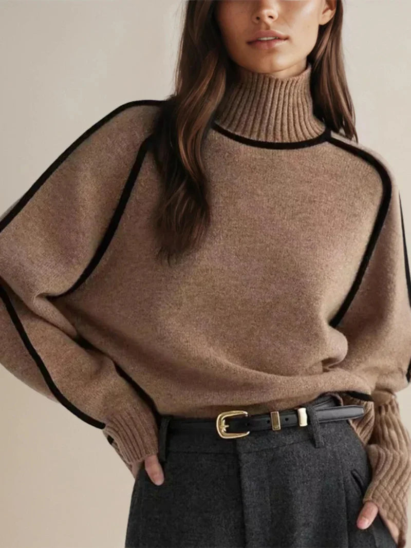 Frauen Rollkragen Pullover Elegante Wolle - IdealeKleiden