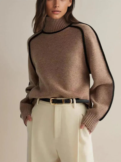 Women's Turtleneck Sweater Elegant Wool