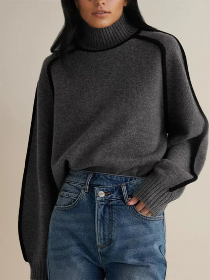 Women's Turtleneck Sweater Elegant Wool