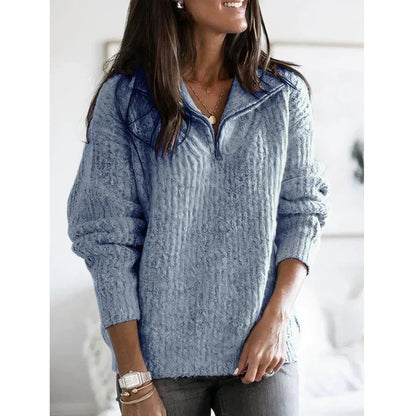 Women's Winter Pullover Cuddly Warm Half-Zip