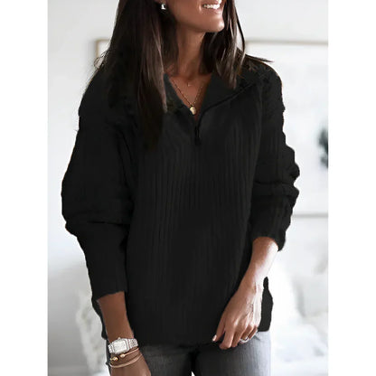 Women's Winter Pullover Cuddly Warm Half-Zip