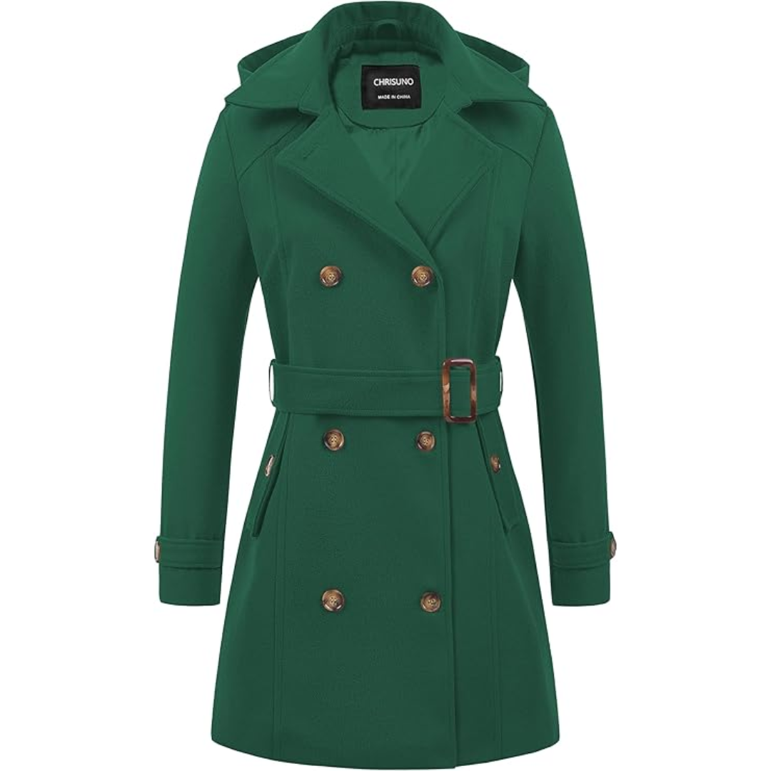 Warm winter dress | Quilted trench coat with hood
