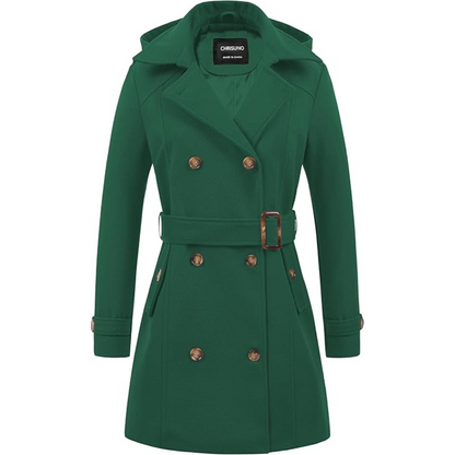 Warm winter dress | Quilted trench coat with hood