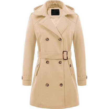 Warm winter dress | Quilted trench coat with hood