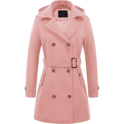 Warm winter dress | Quilted trench coat with hood