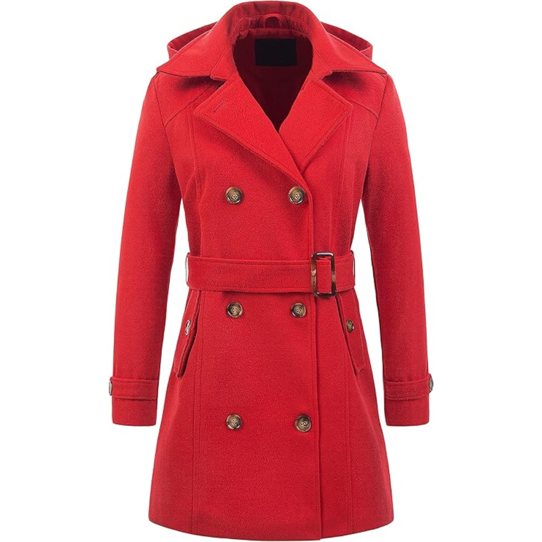 Warm winter dress | Quilted trench coat with hood