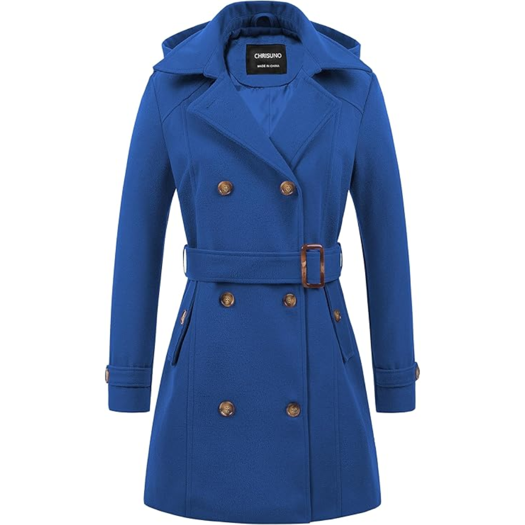 Warm winter dress | Quilted trench coat with hood