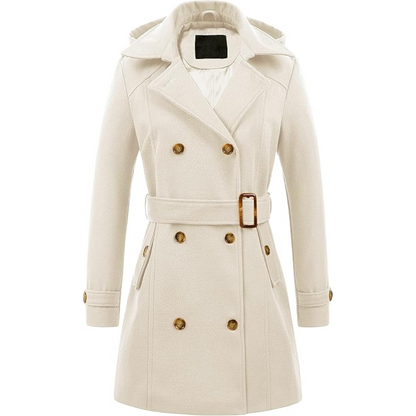 Warm winter dress | Quilted trench coat with hood
