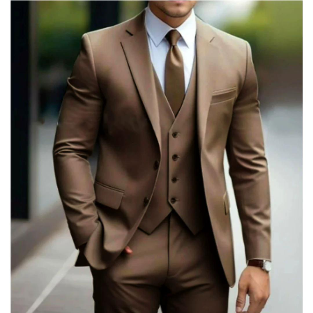 Men's 3-Piece Suit Elegant Two-Button