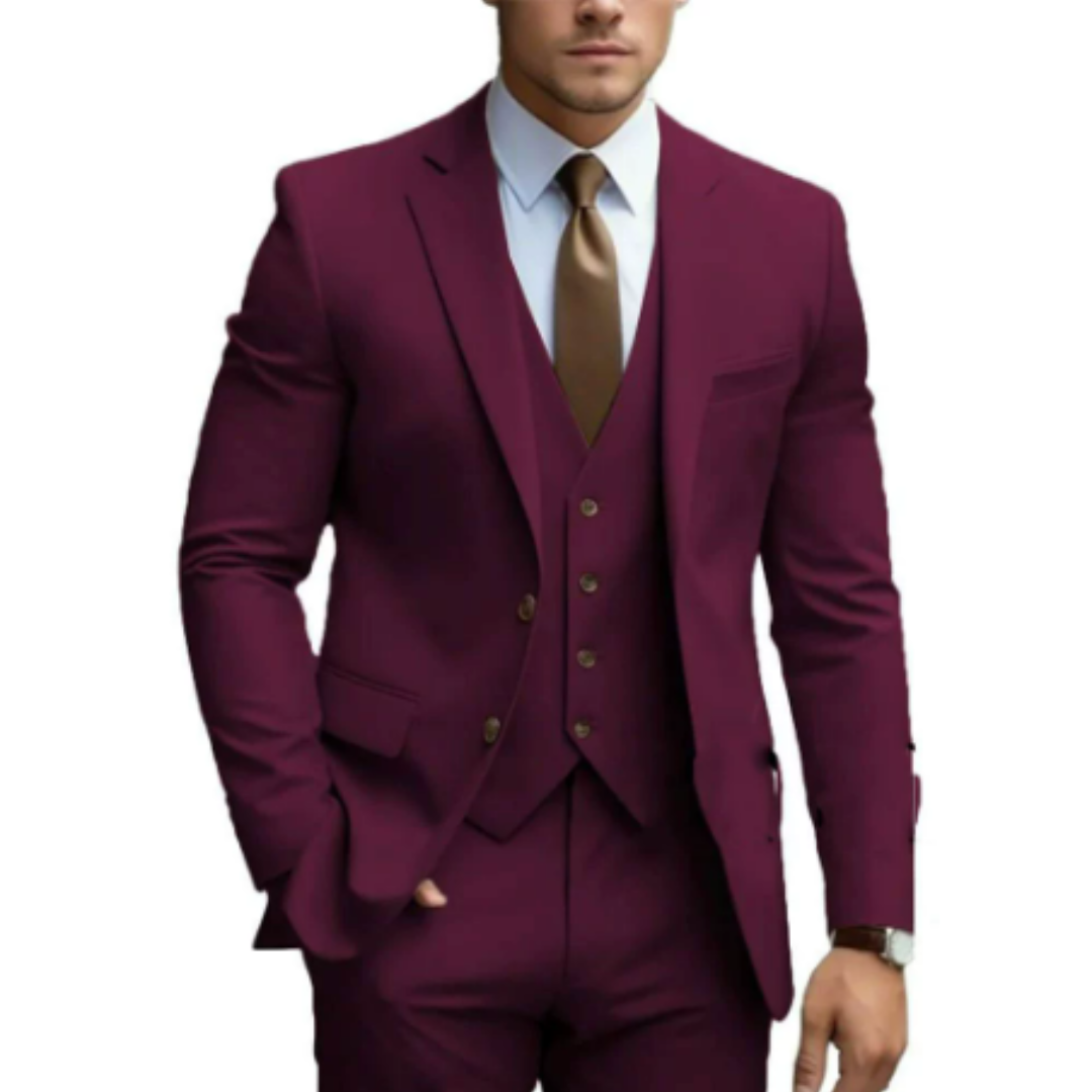 Men's 3-Piece Suit Elegant Two-Button