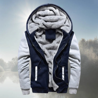 Fleece jacket with hood and warm zip