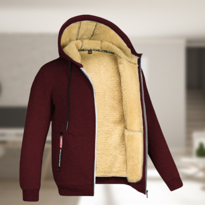 Warm winter dress with fleece collar