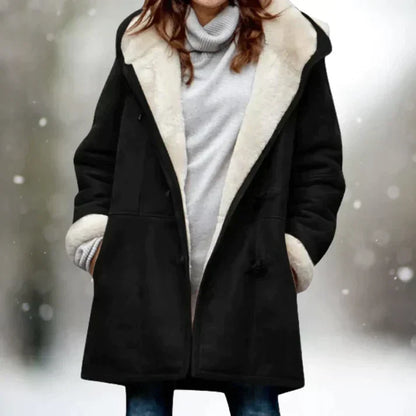 Stylish fleece jacket with suede look