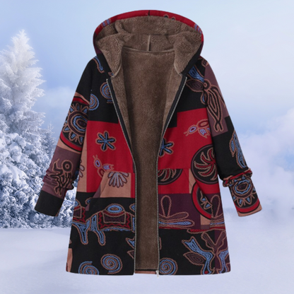 Frauen Winterjacke Blumenmuster Warm Isoliert - IdealeKleiden