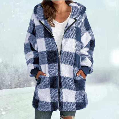 Modischer Karomantel Damen Winter