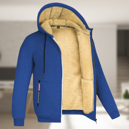 Men's Warm Winter Jacket with Hood Fleece