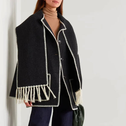 Damen Wickeljacke Elegant Drapiert - IdealeKleiden