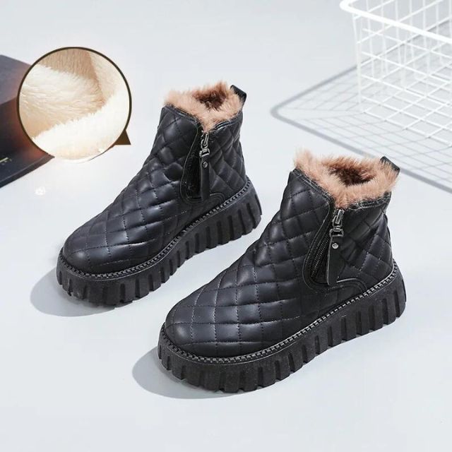 Warm Winter Boots Thick Sole Quilted