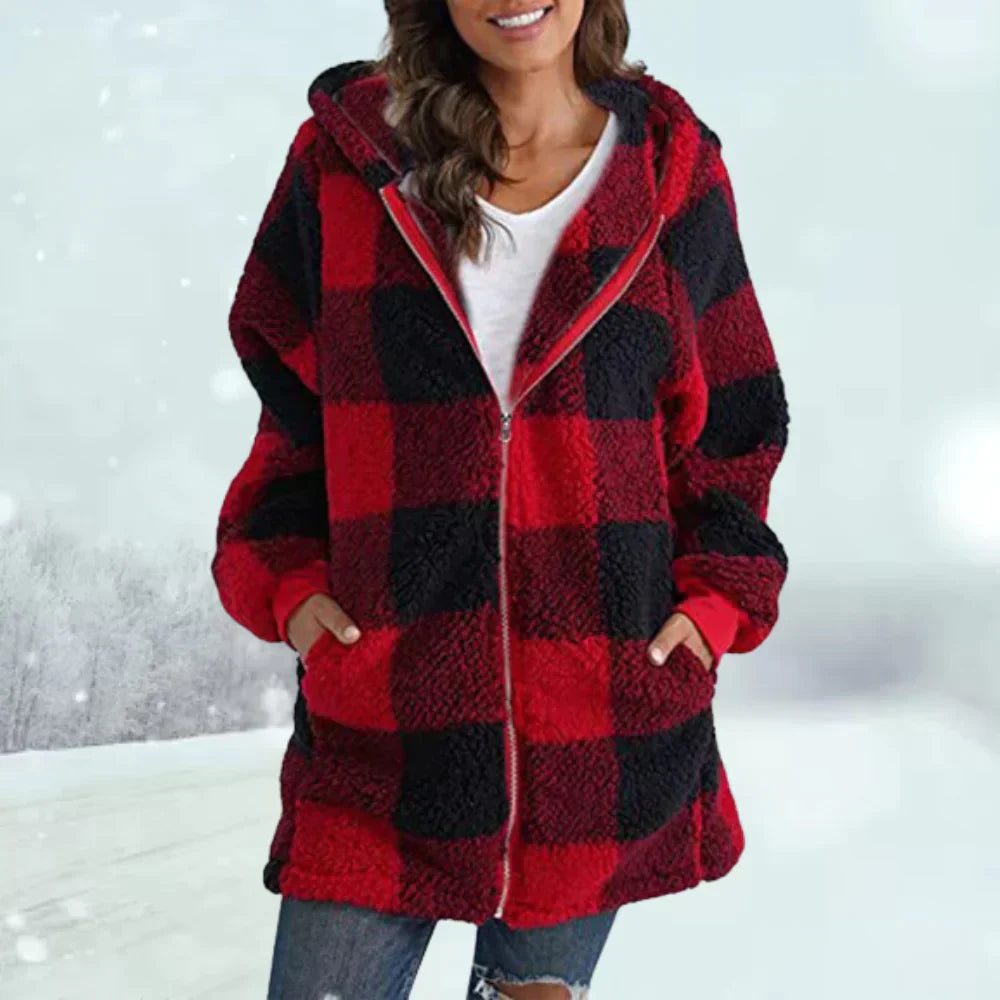 Checked Winter Jacket Warm & Stylish
