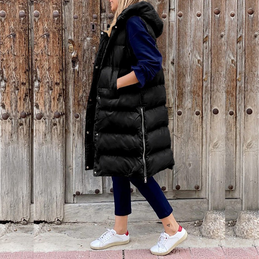 Women's Long Hooded Puffer Vest