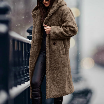 Teddy Coat Long Hood Soft Warm