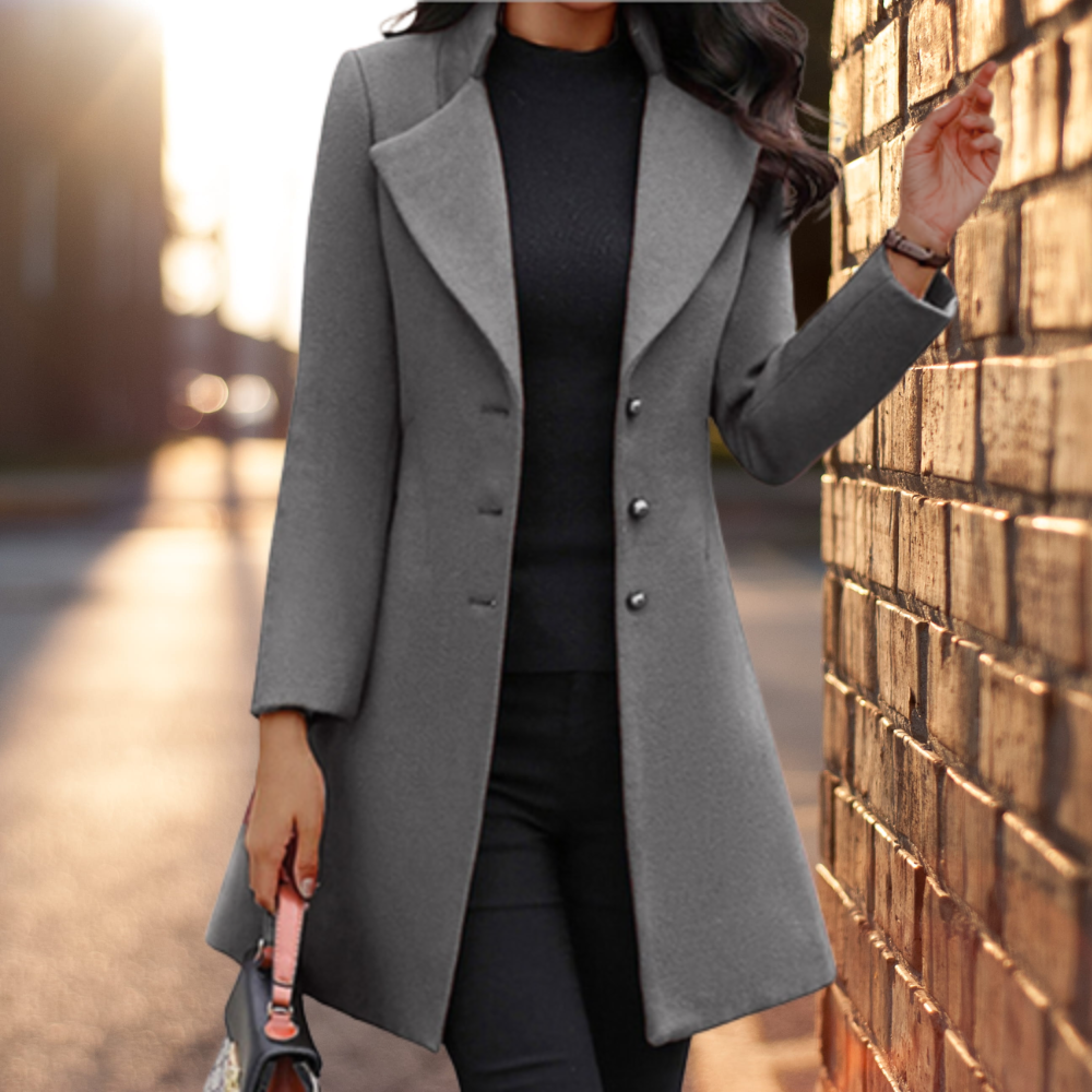 Women's Winter Coat Elegant Design with Buttons