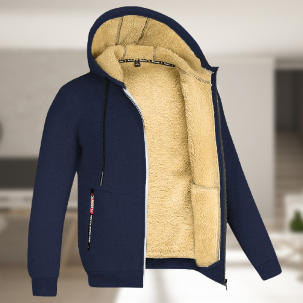 Warm winter dress with fleece collar