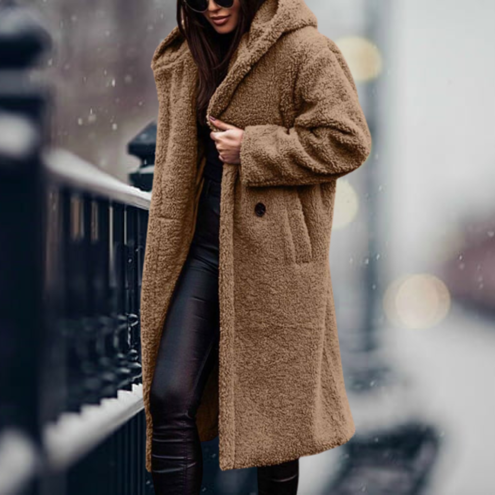 Teddy Coat Long Hood Soft Warm