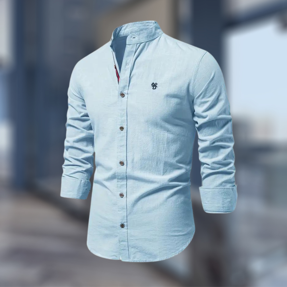 Men's Shirt Classic Modern Stand-Up Collar
