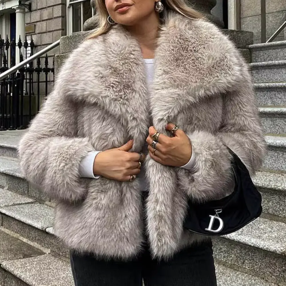 Luxus Faux-Fur Jacke Damen Glamour - IdealeKleiden