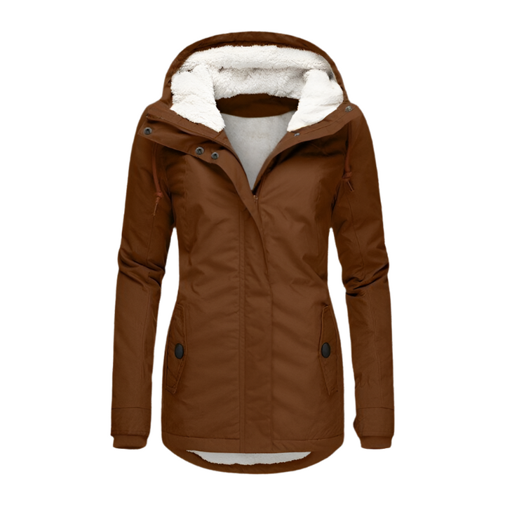Warme Damenwinterjacke mit Kapuze Steppjacke
