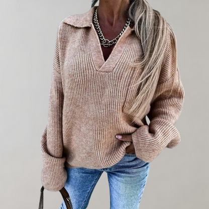 Damen Pullover V-Ausschnitt Elegant