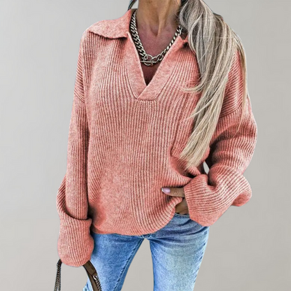 Damen Pullover V-Ausschnitt Elegant