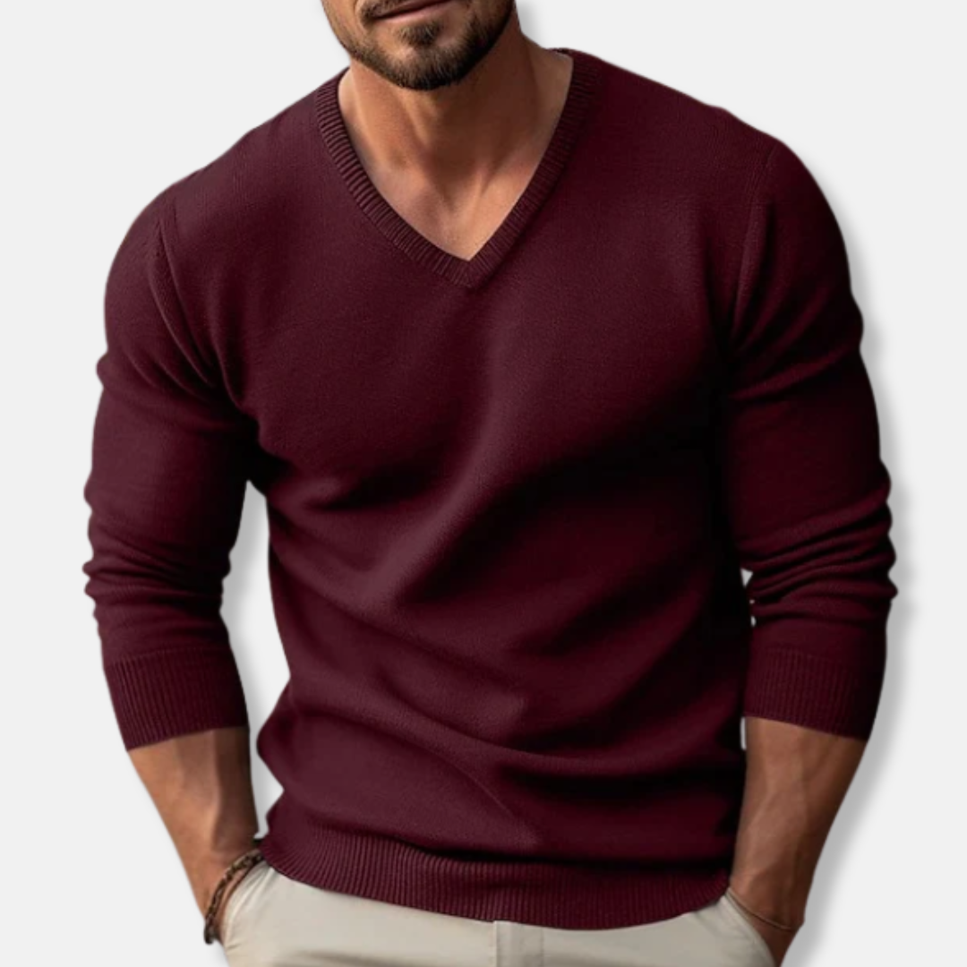 Men's V-Neck Sweater Simple Classic