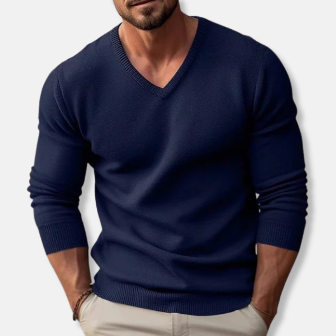 Herren Pullover V-Ausschnitt Einfach Klassisch - IdealeKleiden