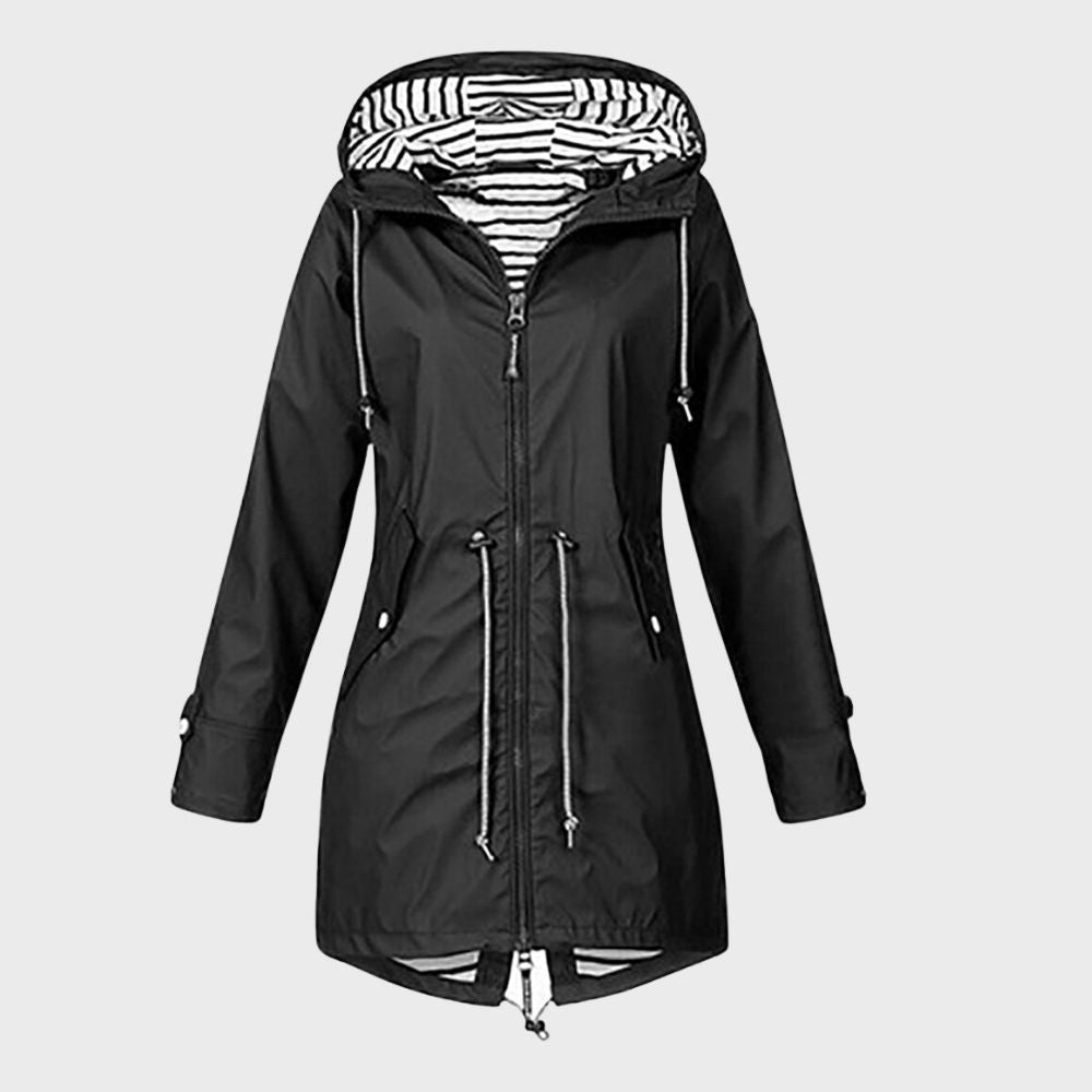 Waterproof Rain Jacket Women Long Sleeve Hood