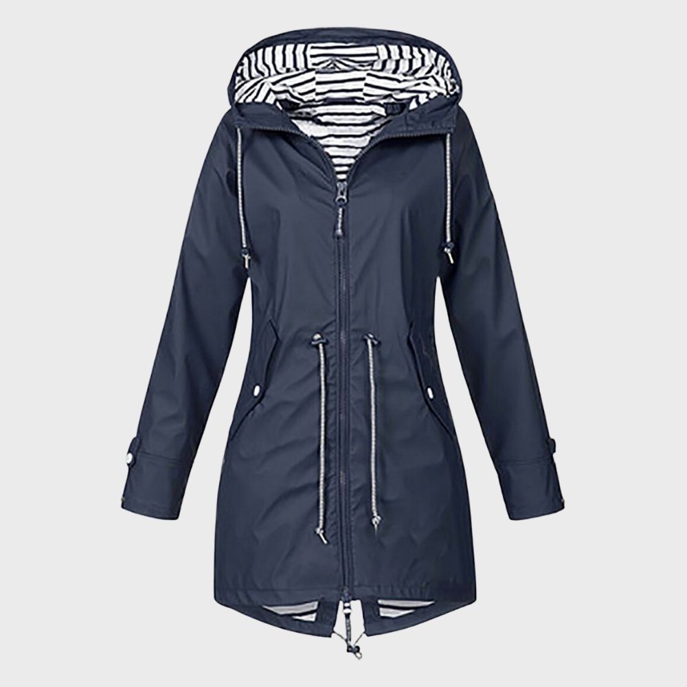 Waterproof Rain Jacket Women Long Sleeve Hood