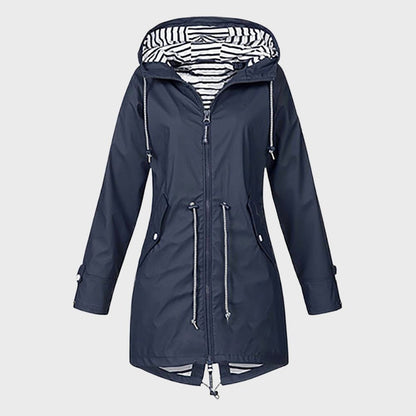 Waterproof Rain Jacket Women Long Sleeve Hood